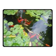 Koi Fish Pond Double Sided Fleece Blanket (small)  by StarvingArtisan