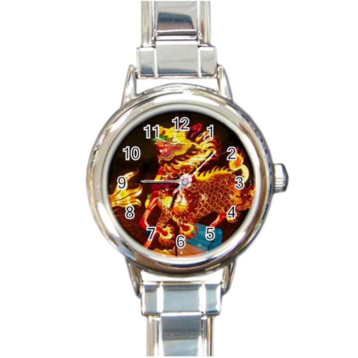 Dragon Lights Round Italian Charm Watch