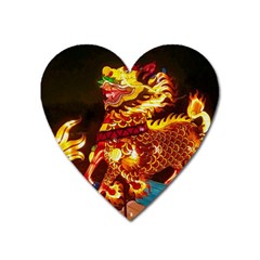 Dragon Lights Heart Magnet by Riverwoman