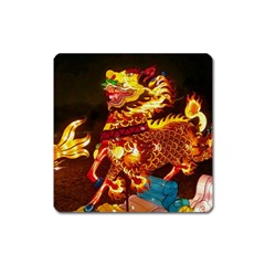 Dragon Lights Square Magnet by Riverwoman