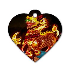 Dragon Lights Dog Tag Heart (two Sides)