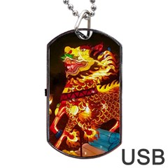 Dragon Lights Dog Tag Usb Flash (one Side) by Riverwoman