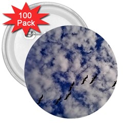 Pelicans In Flight 3  Buttons (100 Pack)  by StarvingArtisan