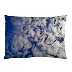 Pelicans In Flight Pillow Case (two Sides) by StarvingArtisan