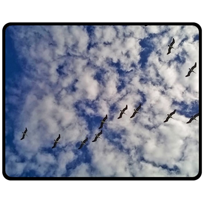 Pelicans In Flight Double Sided Fleece Blanket (Medium) 