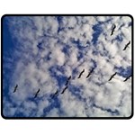 Pelicans In Flight Double Sided Fleece Blanket (Medium)  58.8 x47.4  Blanket Back