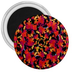 Red Floral Collage Print Design 2 3  Magnets by dflcprintsclothing