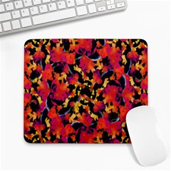 Red Floral Collage Print Design 2 Large Mousepads by dflcprintsclothing