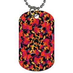 Red Floral Collage Print Design 2 Dog Tag (two Sides) by dflcprintsclothing