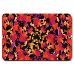 Red Floral Collage Print Design 2 Large Doormat 