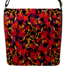 Red Floral Collage Print Design 2 Flap Closure Messenger Bag (s)