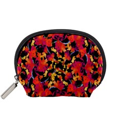 Red Floral Collage Print Design 2 Accessory Pouch (small) by dflcprintsclothing