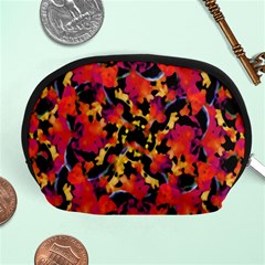 Red Floral Collage Print Design 2 Accessory Pouch (medium) by dflcprintsclothing