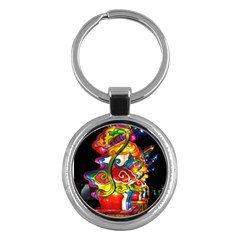 Dragon Lights Centerpiece Key Chains (round)  by Riverwoman