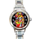 Dragon Lights Centerpiece Round Italian Charm Watch Front