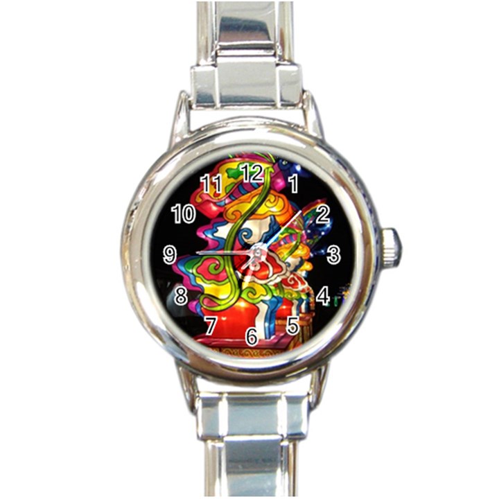 Dragon Lights Centerpiece Round Italian Charm Watch