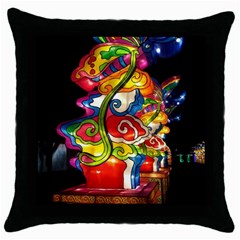 Dragon Lights Centerpiece Throw Pillow Case (black) by Riverwoman