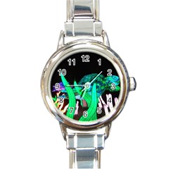 Dragon Lights Turtle Round Italian Charm Watch