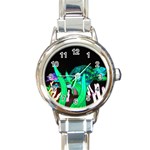 Dragon Lights Turtle Round Italian Charm Watch Front