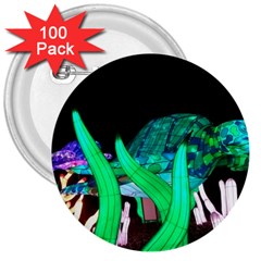 Dragon Lights Turtle 3  Buttons (100 pack) 