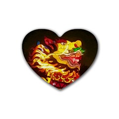 Dragon Lights Ki Rin Rubber Coaster (heart)  by Riverwoman