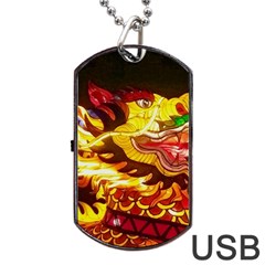 Dragon Lights Ki Rin Dog Tag Usb Flash (one Side) by Riverwoman