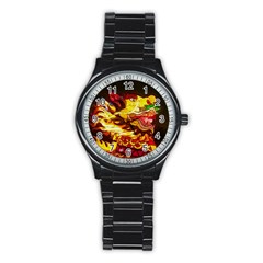 Dragon Lights Ki Rin Stainless Steel Round Watch by Riverwoman