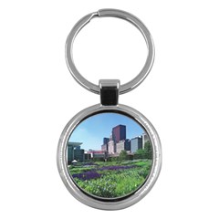 Lurie Garden Salvia River Key Chains (round)  by Riverwoman