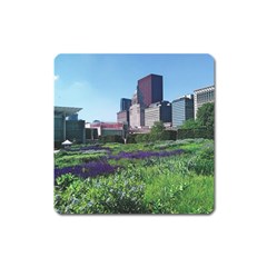 Lurie Garden Salvia River Square Magnet by Riverwoman