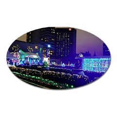 Columbus Commons Lights Oval Magnet by Riverwoman