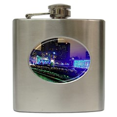 Columbus Commons Lights Hip Flask (6 Oz) by Riverwoman