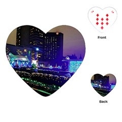 Columbus Commons Lights Playing Cards (heart) by Riverwoman