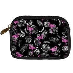 Flamingo Pattern Digital Camera Leather Case by Valentinaart