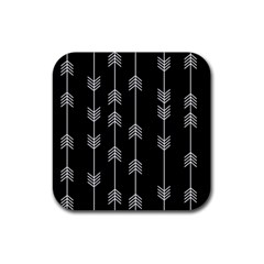 Black And White Abstract Pattern Rubber Coaster (square)  by Valentinaart