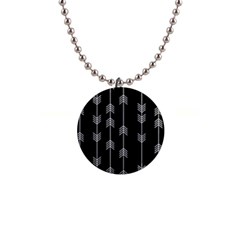 Black And White Abstract Pattern 1  Button Necklace by Valentinaart