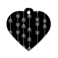 Black And White Abstract Pattern Dog Tag Heart (two Sides) by Valentinaart