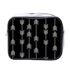 Black And White Abstract Pattern Mini Toiletries Bag (one Side) by Valentinaart