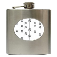 Black And White Abstract Pattern Hip Flask (6 Oz) by Valentinaart