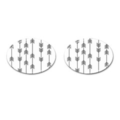 Black And White Abstract Pattern Cufflinks (oval)