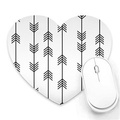 Black And White Abstract Pattern Heart Mousepads by Valentinaart