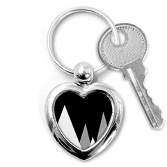 Geometric Landscape Key Chains (heart)  by Valentinaart