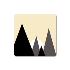 Geometric Landscape Square Magnet by Valentinaart