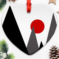 Geometric Landscape Heart Ornament (two Sides)