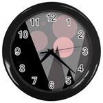 Geometric landscape Wall Clock (Black) Front