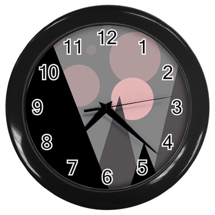 Geometric landscape Wall Clock (Black)