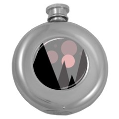 Geometric Landscape Round Hip Flask (5 Oz) by Valentinaart