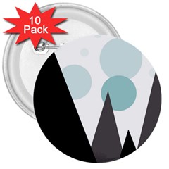 Geometric landscape 3  Buttons (10 pack) 