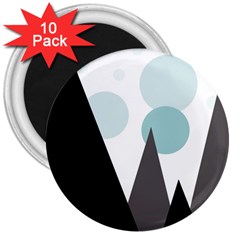 Geometric landscape 3  Magnets (10 pack) 