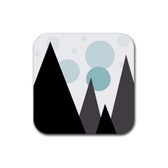 Geometric landscape Rubber Coaster (Square) 