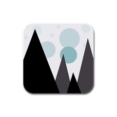 Geometric landscape Rubber Square Coaster (4 pack) 